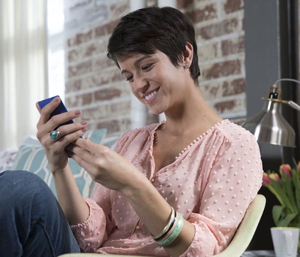 Woman looking at phone